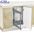 cabinet pull out magic corner with storage wirebaskets